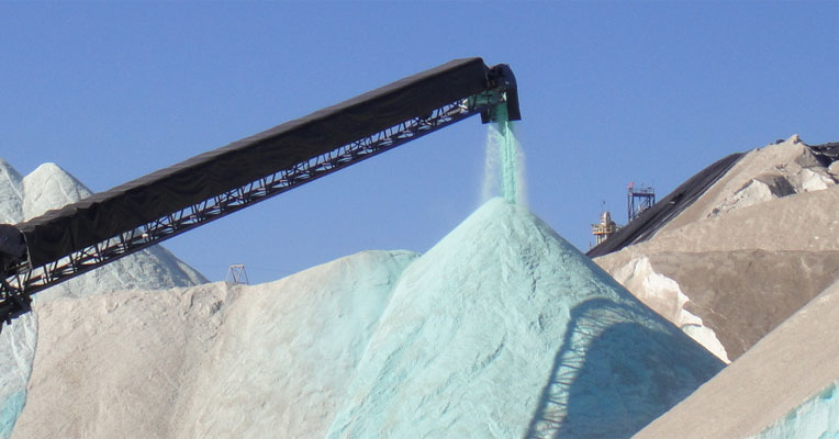 Salt Mine Equipment with Salt Mounds
