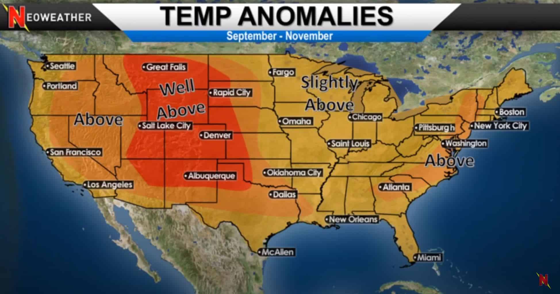 September - November 2020 Temperature Expectations